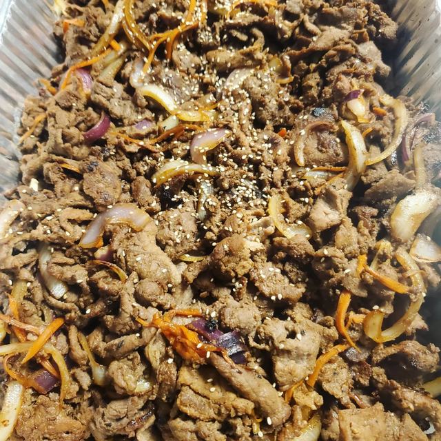 Bulgogi catering tray from Son of Egg