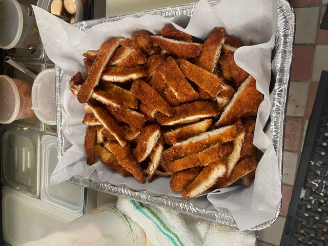 Crispy Chicken Strips catering tray from Son of Egg