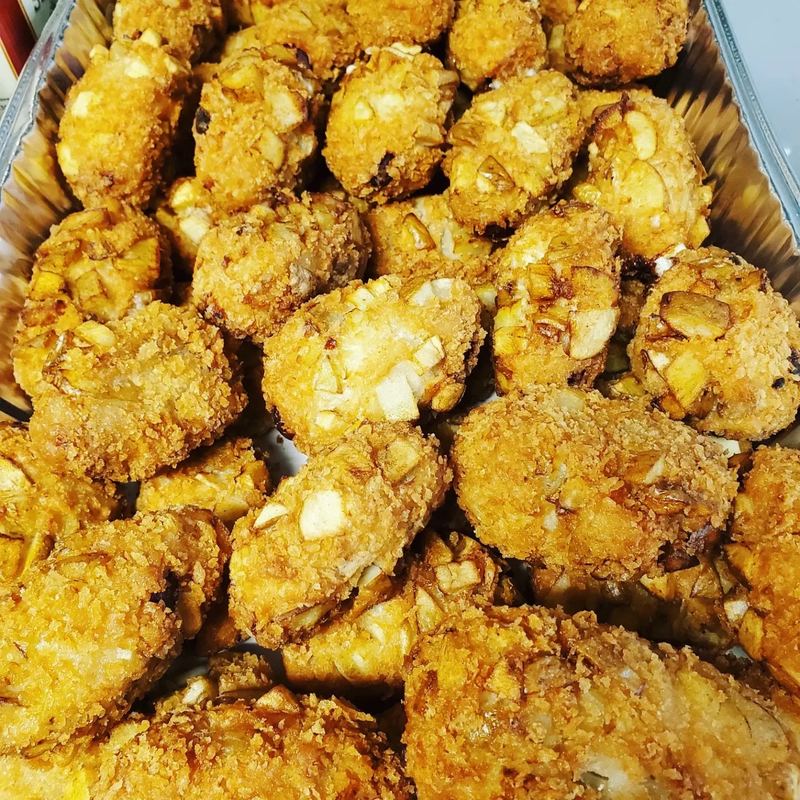 Korean Corn Dogs catering tray from Son of Egg