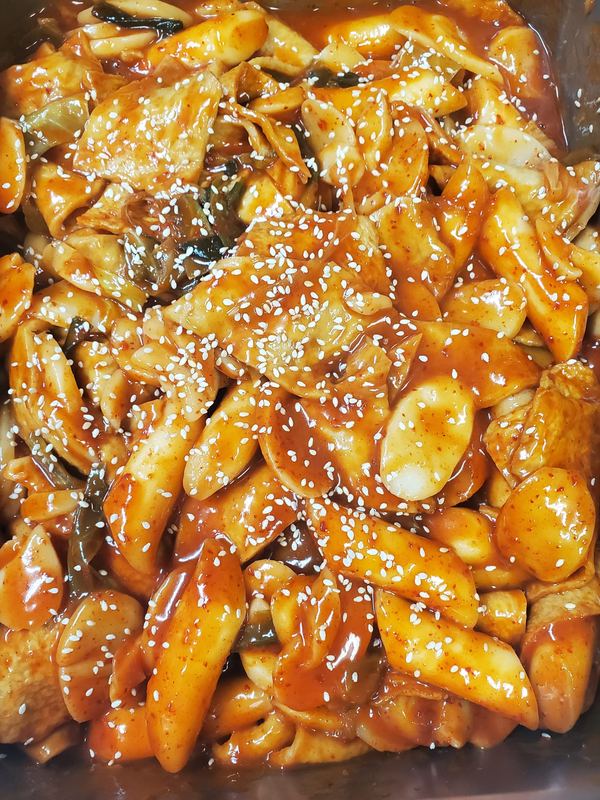 Tteokbokki catering tray from Son of Egg